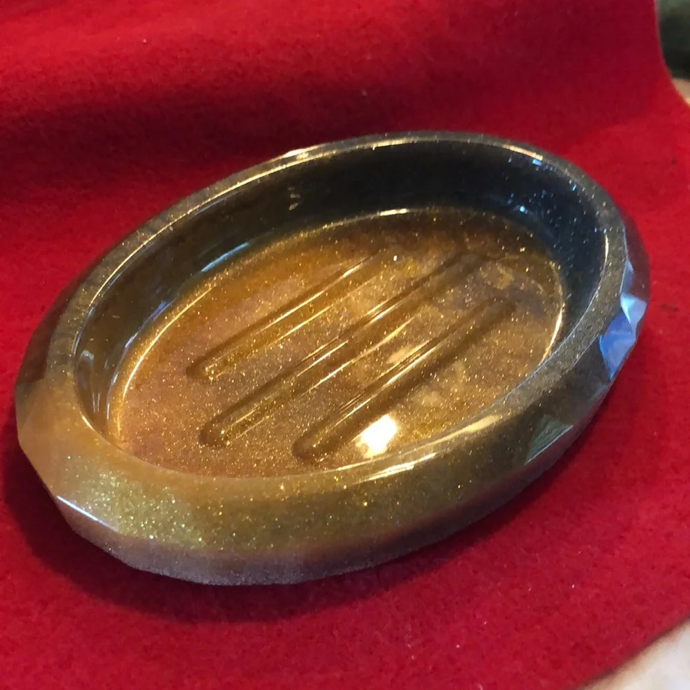 Soap, dish, oval, Graham, Gold